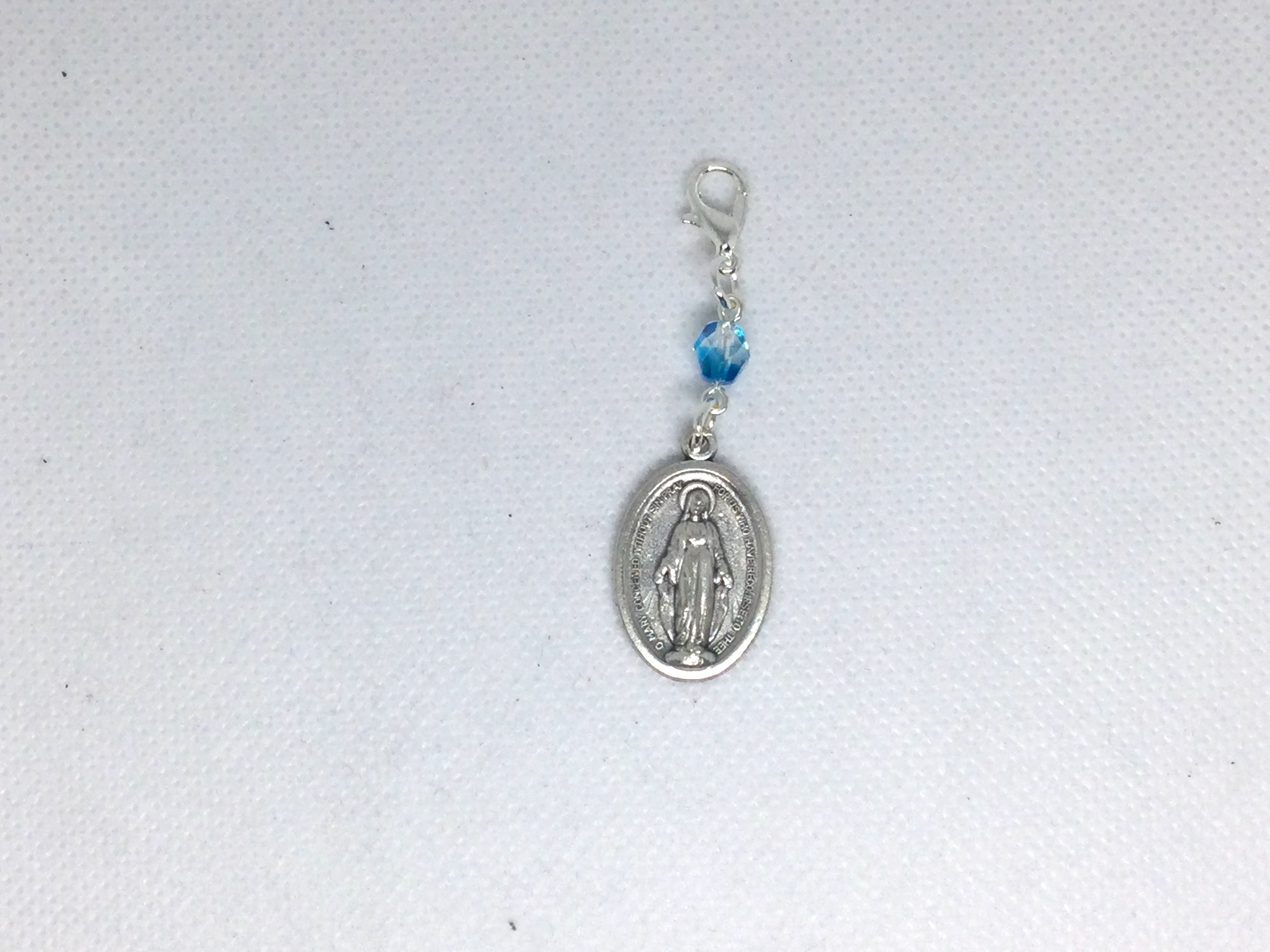 Blue Miraculous Medal Rosary Marker