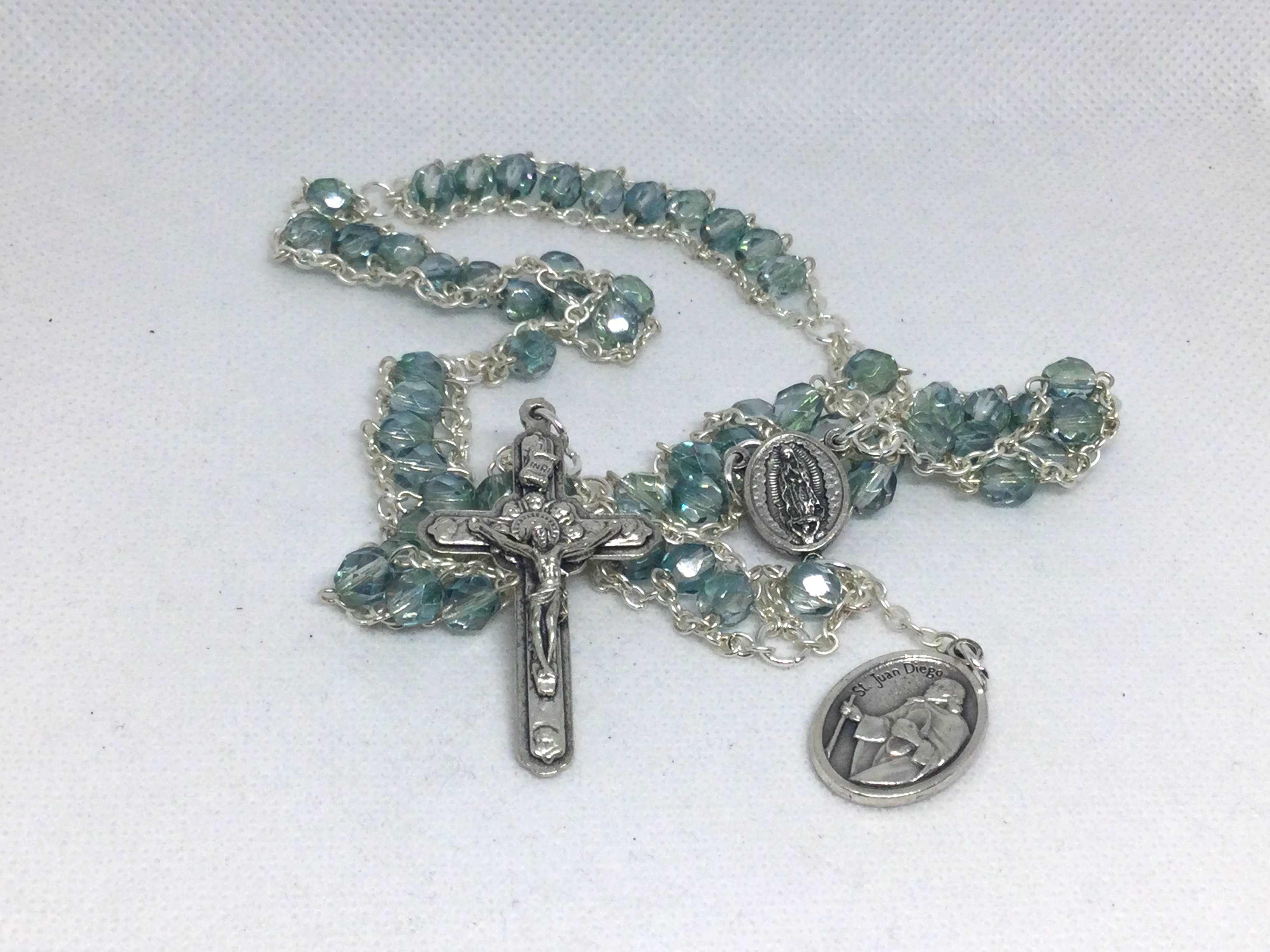 Green And Teal Our Lady Of Guadalupe Ladder Rosary