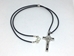 Black Benedictine Crucifix Poly Cord Necklace with Gift Box - 