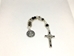 Black and Crystal Benedictine Tenner Rosary - 