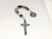 Black and Crystal Benedictine Tenner Rosary - 