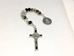 Black and Crystal Benedictine Tenner Rosary - 