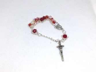 Divine Mercy Rosary Bracelet custom, ladder rosary, build your own, rosary, glass, semi-precious stone, blessed virgin, Our Lady, Trinity, Catholic, St. Faustina, Divine Mercy, Diary