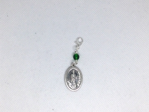 Green Sts. Patrick/Brigid Rosary Marker custom, hand made, rosary marker, Patrick, Catholic, rosary, medal, green, Brigid