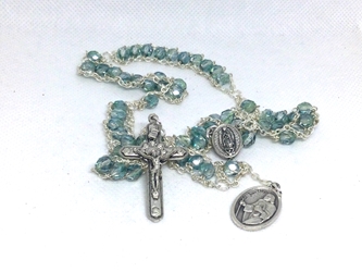 Green and Teal Our Lady of Guadalupe Ladder Rosary custom, ladder rosary, build your own, rosary, glass, czech glass, guadalupe, Catholic, Our Lady, Juan Diego, Mexico,
