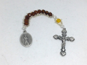 St. John the Baptist Tenner Rosary custom, ladder rosary, build your own, rosary, glass, semi-precious stone, blessed virgin, Our Lady, Trinity, John the Baptist, Forerunner, Lamb of God, honey, camel's hair