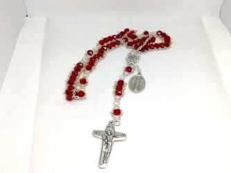 Legion of Mary Ladder Rosary custom, ladder rosary, red, rosary, custom, legion of mary, vexillum legionis