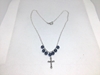 Montana Blue and Crucifix Necklace custom, Catholic, necklace, jewelry, Mary, crucifix, blue
