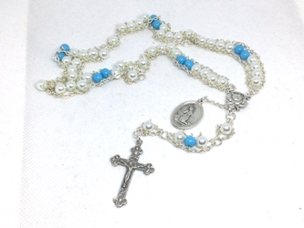 Our Lady of Lourdes Ladder Rosary custom, handmade, ladder rosary, Catholic, Our Lady of Lourdes, Lourdes, France, French, apparition, rosary, Saint Bernadette, Bernadette Sibourious