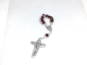 Our Lady of Sorrows Single Decade Rosary custom, ladder rosary, build your own, rosary, glass, semi-precious stone, blessed virgin, Our Lady, Trinity, Our Lady of Sorrows