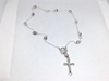 Pink and Purple Rosary Necklace white, hand made, Catholic, Benedict, Benedictine, rosary, necklace, rosary necklace, pink, purple