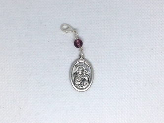 Purple St. Joseph Rosary Marker custom, hand made, rosary marker, Joseph, Catholic, rosary, medal, purple, amethyst