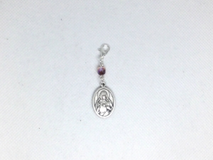 Red Sacred Heart Rosary Marker custom, hand made, rosary marker, Sacred Heart, Catholic, rosary, medal, red