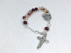 Sacred Heart Rosary Bracelet custom, ladder rosary, build your own, rosary, glass, blessed virgin, Our Lady, Trinity, Sacred Heart, Sacred Heart of Jesus, Heart of Jesus, unity crucifix, sorrowful mother