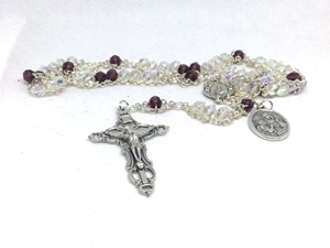 St. Anne Ladder Rosary ladder rosary, Catholic, grandmother rosary, rosary, Saint Anne, Anne and Joachim, Our Lady of Lourdes, Immaculate Conception, Amethyst, crystal