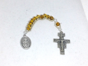 St. Francis Tenner Ladder Rosary Francis of Assisi, Catholic, Franciscan, Tenner rosary, ladder rosary, Anthony of Padua, Capuchin, tortoise, San Damiano crucifix, San Damiano