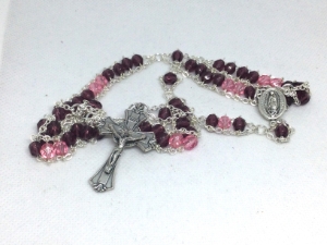 The Advent Ladder Rosary custom, handmade, ladder rosary, advent, Guadalupe, Mary, Rose, amethyst, purple, John the Baptist, Catholic, rosary,