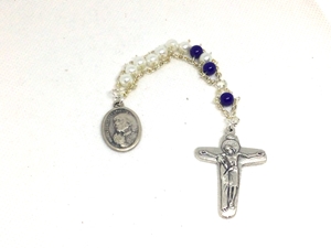 The Mother Teresa Tenner Rosary custom, ladder rosary, build your own, rosary, glass, semi-precious stone, blessed virgin, Our Lady, Trinity, Teresa, Calcutta, Missionaries of Charity,
