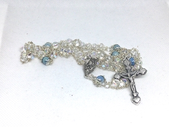The Waters of Baptism Ladder Rosary custom, ladder rosary, build your own, rosary, glass, czech glass, baptism, Catholic, Our Lady, shell, sacred heart