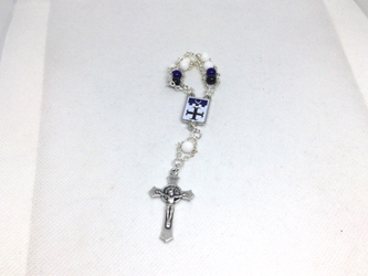 White Abbey Single Decade Rosary custom, ladder rosary, build your own, rosary, glass, semi-precious stone, kansas monks, blessed virgin, Our Lady, Trinity, confirmation