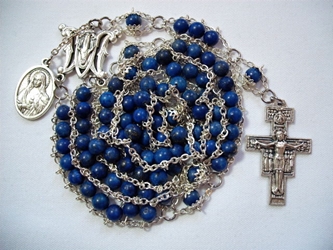 Lapis Lazuli Franciscan Crown Chaplet 