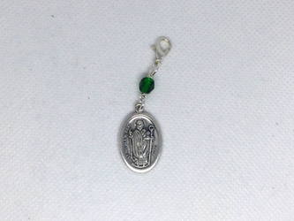 Green St. Nicholas Rosary Marker custom, hand made, rosary marker, Nicholas, Catholic, rosary, medal, green